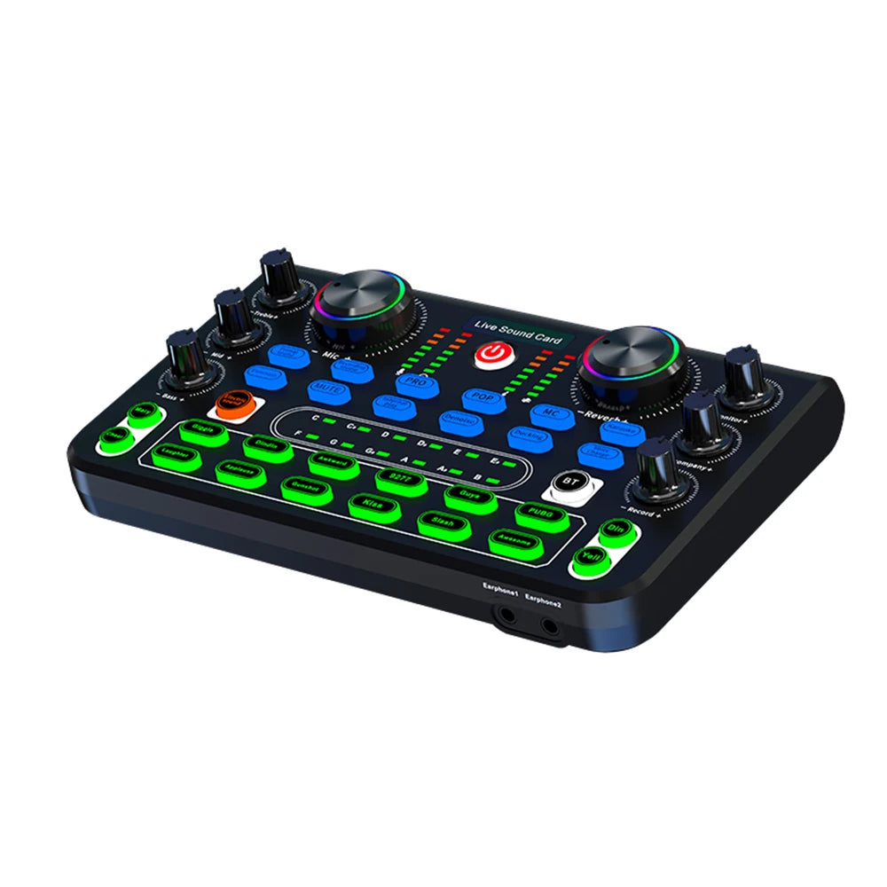 HD X60 Sound Card English Version Professional Audio Mixer for Karaoke Broadcast KTV Singing Live Sound Mixer