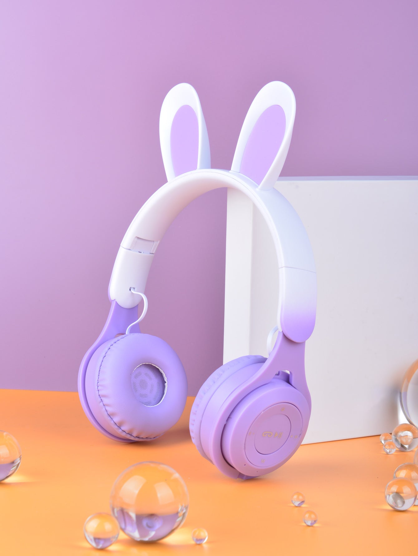 M6R Rabbit Ear Luminous Bluetooth Headset Gradient LED Online Class Children Headworn Wireless Headset