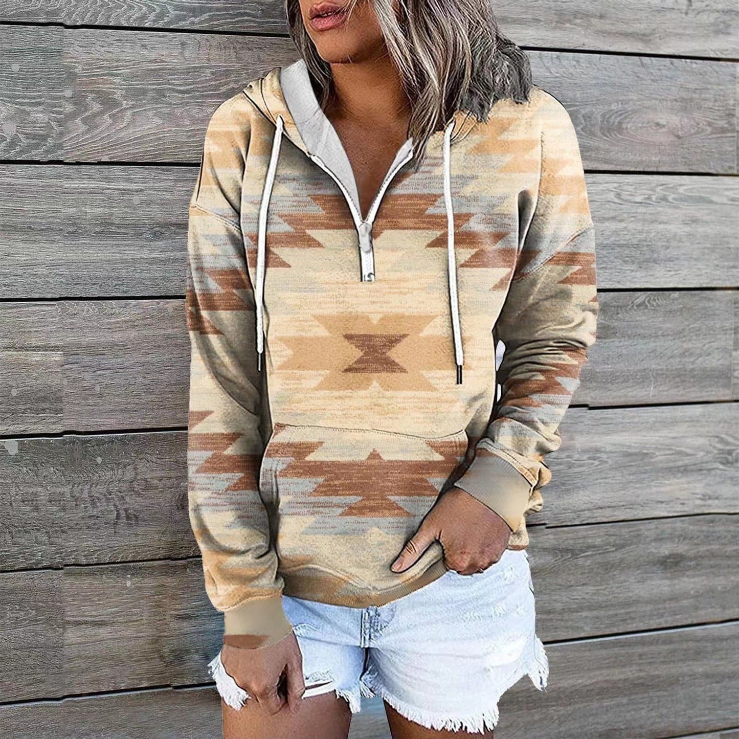 Women's New Ethnic Tribe Hooded Sweater Coat