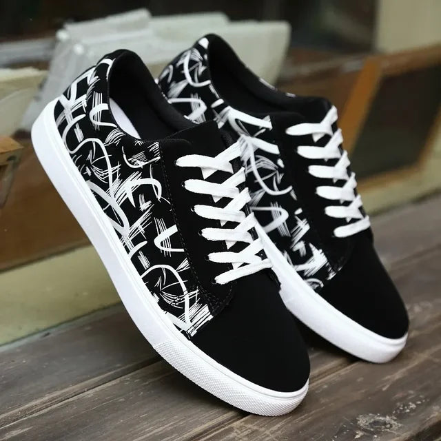 Men Vulcanized Canvas Shoes for Men Summer Graffiti High Top Men's Sneakers