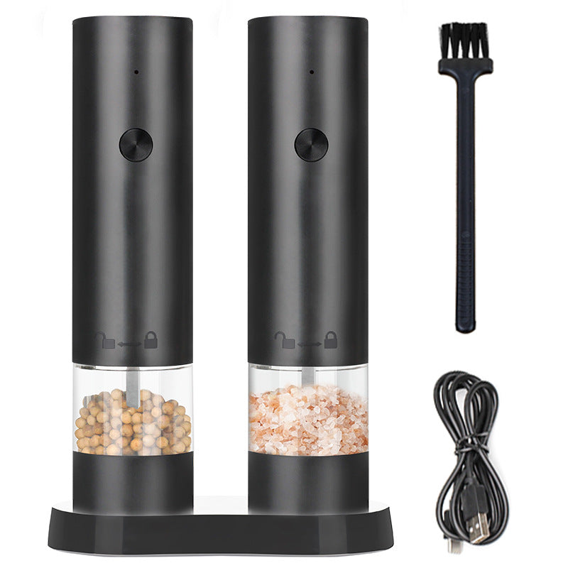 USB Charging Electric Pepper & Sea Salt Grinder with Base and Double Support for Easy Charging and Use