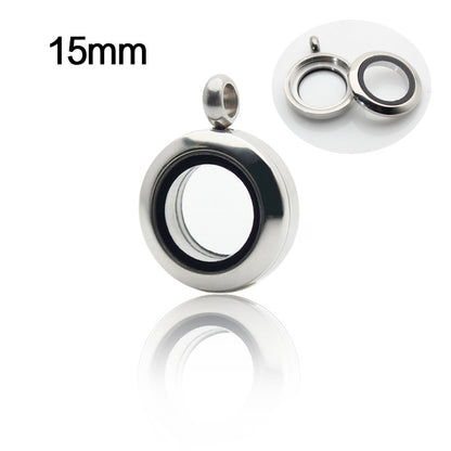 20mm/25mm/30mm Glass Floating Lockets Pendant Stainless Steel Magnetic Twist Closure Jewelry