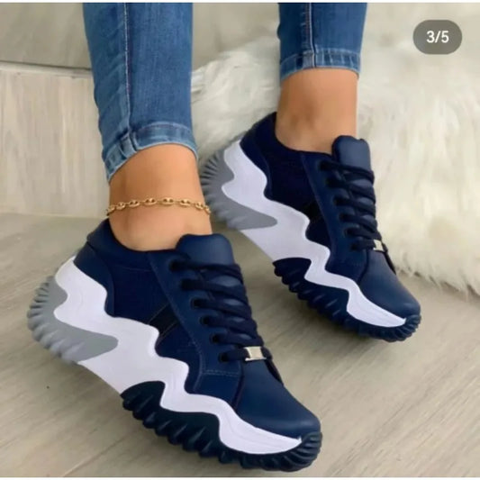 Casual thick soled serrated dad shoes single shoe