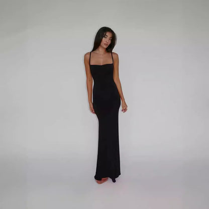 One shoulder backless slimming and sexy elegant dress