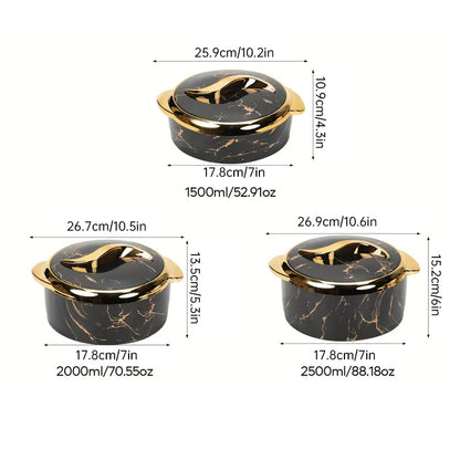 3-Piece Insulated Food Container Set (1.5L, 2L, 2.5L) - Ideal for Ramadan Celebrations, Weddings, Family Gatherings & More