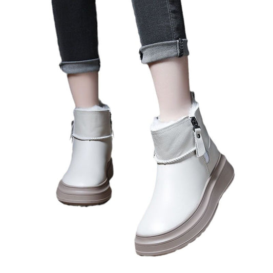 Thick Sole Snow Boots for Women Short Cuff Winter Warm Furry Boots Trendy Fashion Women's Shoes