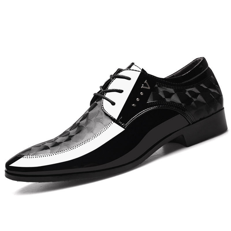 Bright leather shoes for men's business dress shoes, plus size men's shoes, versatile wedding shoes