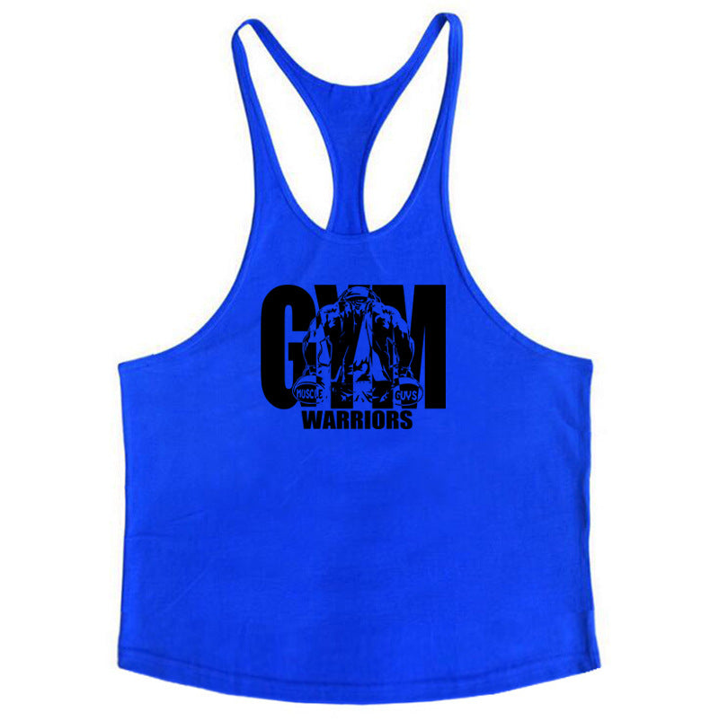 Cotton fitness vest GYM WARRIORS sport deep digging thin shoulder strap shirt