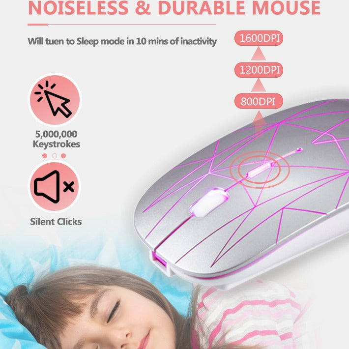 Suitable for Microsoft Surface Light up Silent Type c+USB Dual Interface Mouse Wireless Mouse