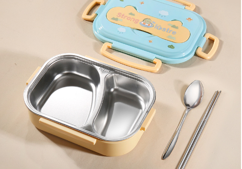 Food grade 304 stainless steel insulation compartment lunch box lunch box