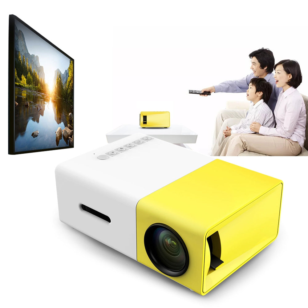 Mini YG300 LCD Projector 400 - 600 Lumens 320 x 240 Pixels 3.5mm Audio/HDMI/USB/SD Inputs Media Proyector/Beamer