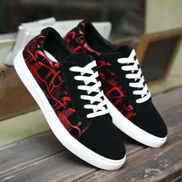 Men Vulcanized Canvas Shoes for Men Summer Graffiti High Top Men's Sneakers