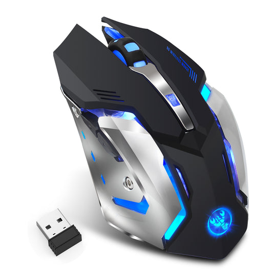 Wireless gaming mouse rechargeable 2.4G mouse with built-in 600mAh RGB illuminated business office mute mouse