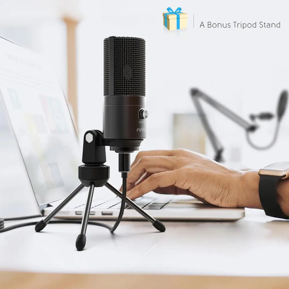 FIFINE Studio Condenser USB Computer Microphone Kit With Adjustable Scissor Arm Stand Shock Mount for YouTube Voice Overs-T669