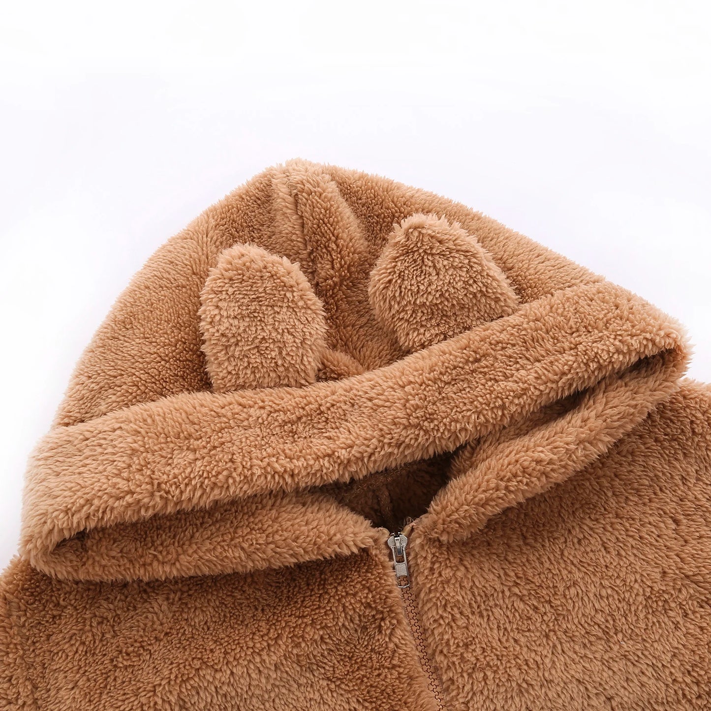 Women's Cute Teddy Bear Warm Winter Flannel Sleepwear Zipper Hooded Long Sleeve Jumpsuit One Piece Plush Warm Romper Pajamas