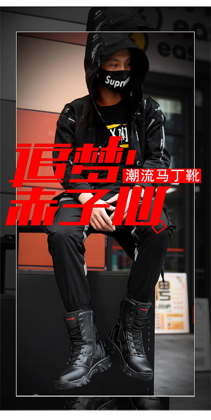 New Men Tactical Boots Winter Combat Ankle Anti-Slip Work Safety Shoes Special Force Army Boots Male Waterproof Motorcycle Shoe