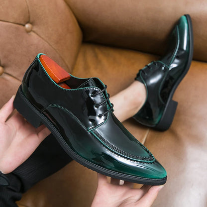 Mens Dress Luxury Business Wedding Party Designer Evening Green Formal Stylist Leather Casual Oxford Shoes for Men Office Flats