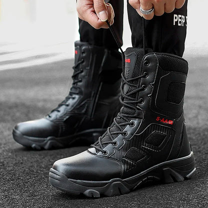 New Men Tactical Boots Winter Combat Ankle Anti-Slip Work Safety Shoes Special Force Army Boots Male Waterproof Motorcycle Shoe