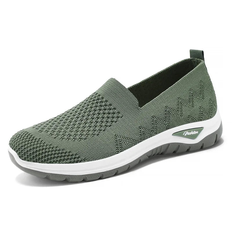 Women Walking Shoes High Quality Women Tennis Sneakers Fashion Lady Breathable Shoe Slip On Knit Upper Non Slip Workout 2025
