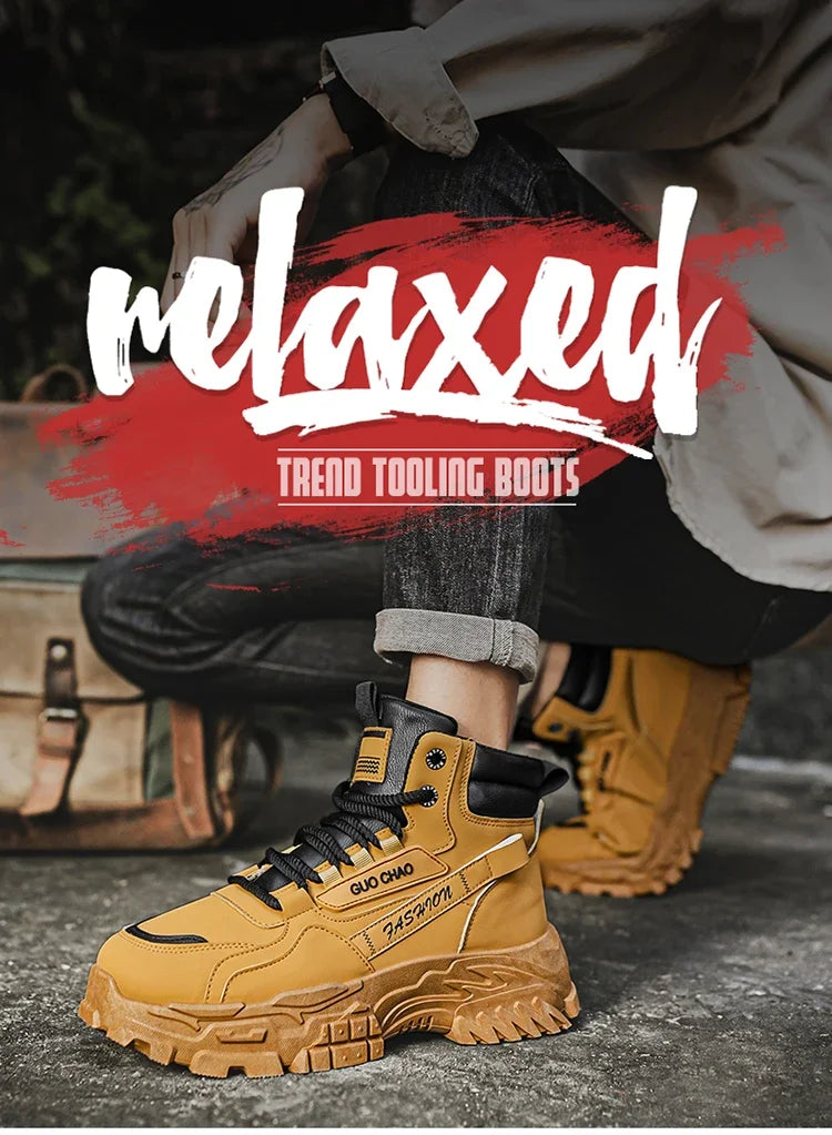 Working Shoes Men Mens Boots Offer Work Safety Shoes Military Man Tactical Boots Men Motorcycle Boot Men's Ankle Army Shooes