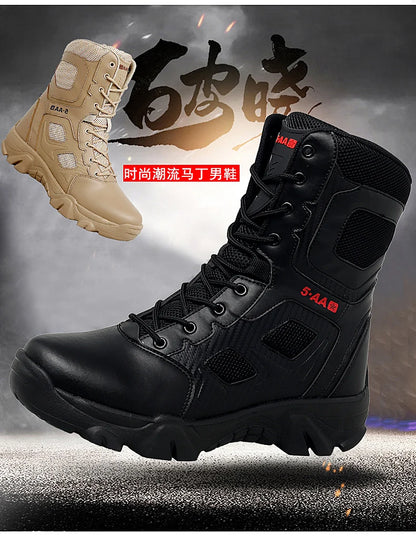 New Men Tactical Boots Winter Combat Ankle Anti-Slip Work Safety Shoes Special Force Army Boots Male Waterproof Motorcycle Shoe