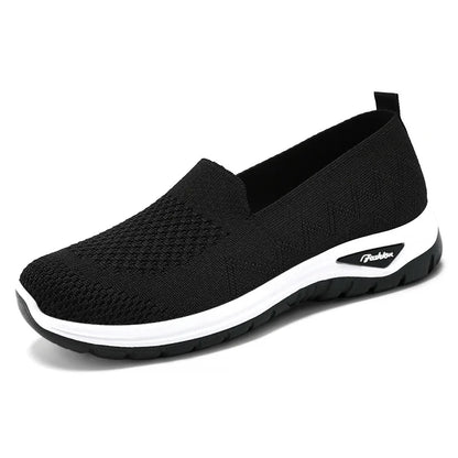 Women Walking Shoes High Quality Women Tennis Sneakers Fashion Lady Breathable Shoe Slip On Knit Upper Non Slip Workout 2025