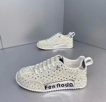 Sneaker Casual Men Designer Punk Bling Cover Bottom Board Shoe Fashion Microfiber Leather Upper Increased Internal Platform Shoe