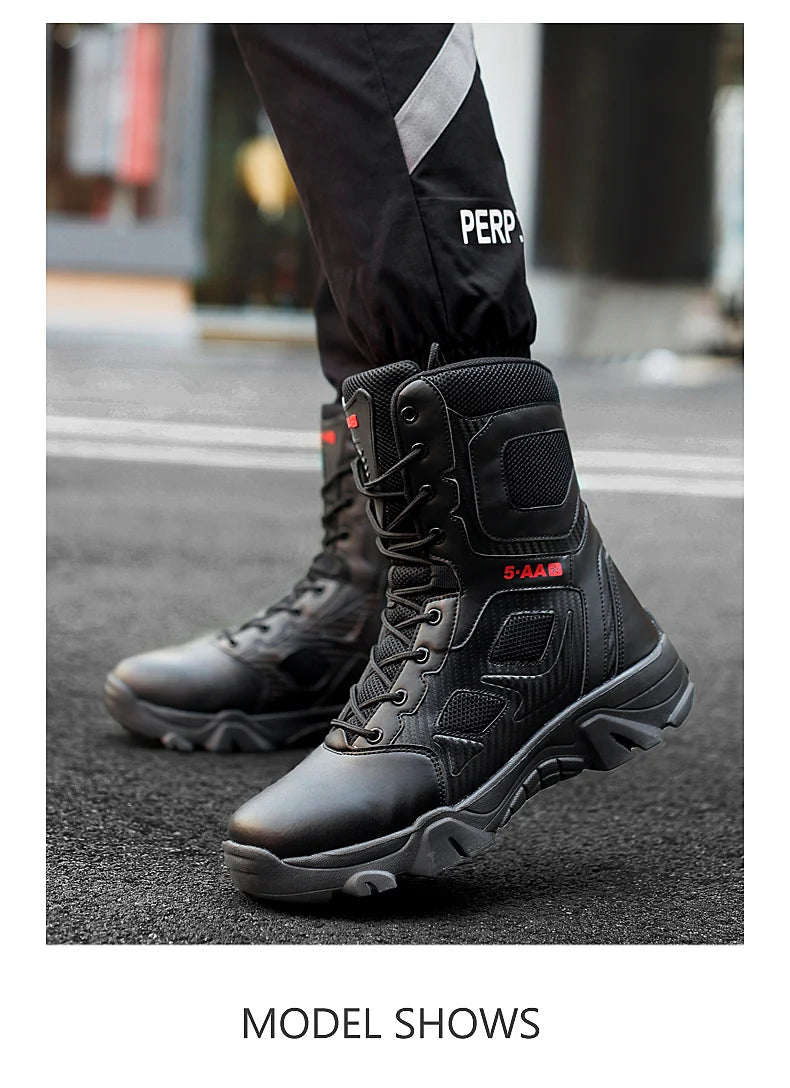 New Men Tactical Boots Winter Combat Ankle Anti-Slip Work Safety Shoes Special Force Army Boots Male Waterproof Motorcycle Shoe