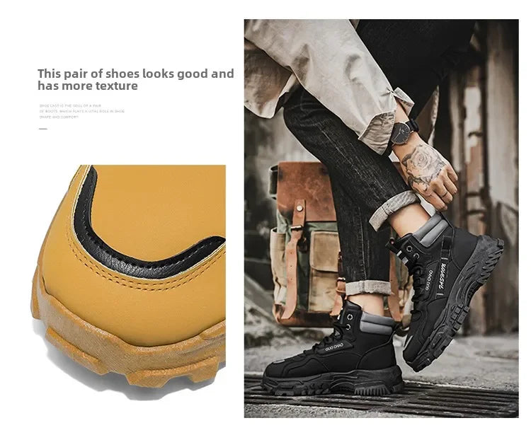 Working Shoes Men Mens Boots Offer Work Safety Shoes Military Man Tactical Boots Men Motorcycle Boot Men's Ankle Army Shooes