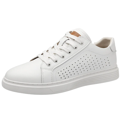 Fashion Designer Men's White Flat Sports Shoes Men's Genuine Leather Oxford Casual Shoes Outdoor Hollow Out Sneakers Mo-3285