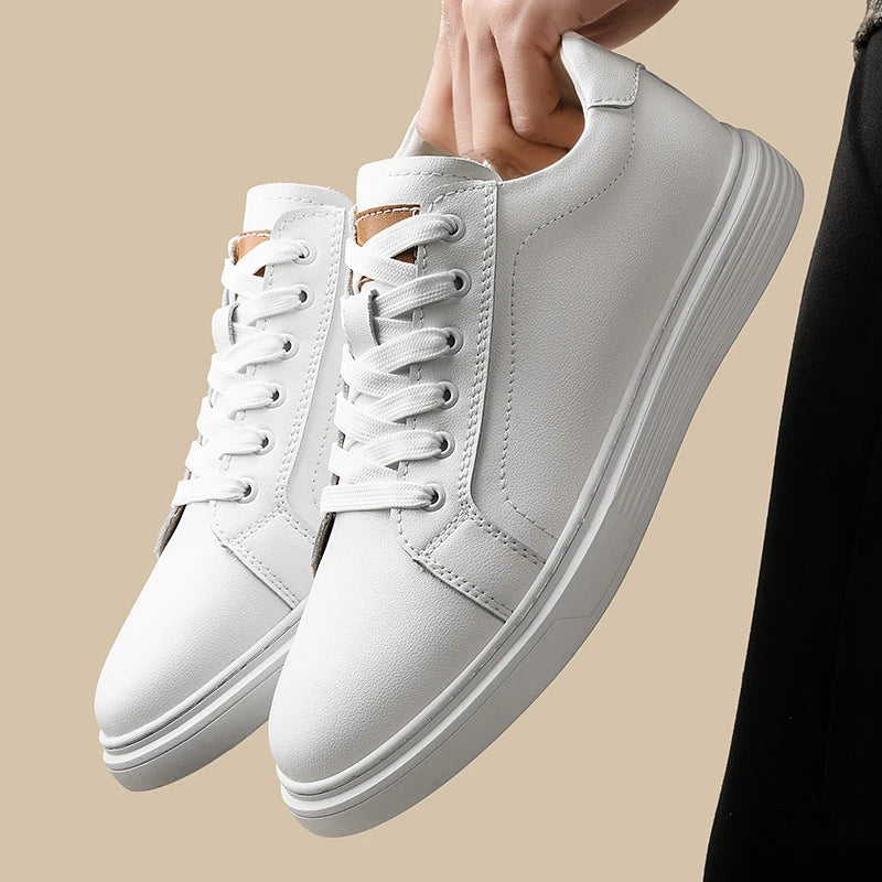 Fashion Designer Men's White Flat Sports Shoes Men's Genuine Leather Oxford Casual Shoes Outdoor Hollow Out Sneakers Mo-3285