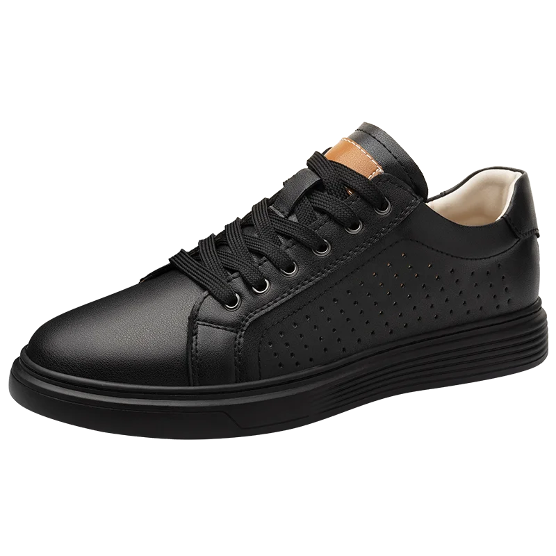 Fashion Designer Men's White Flat Sports Shoes Men's Genuine Leather Oxford Casual Shoes Outdoor Hollow Out Sneakers Mo-3285