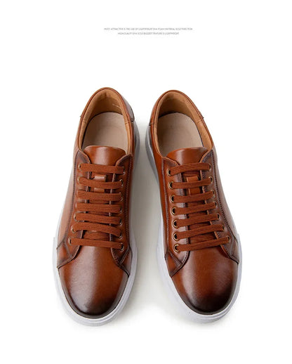 British Style Polishing Casual Soft Sole Small White Shoes for Men Extra Large Men's Shoes 2024 Spring New Trendy Board Shoes