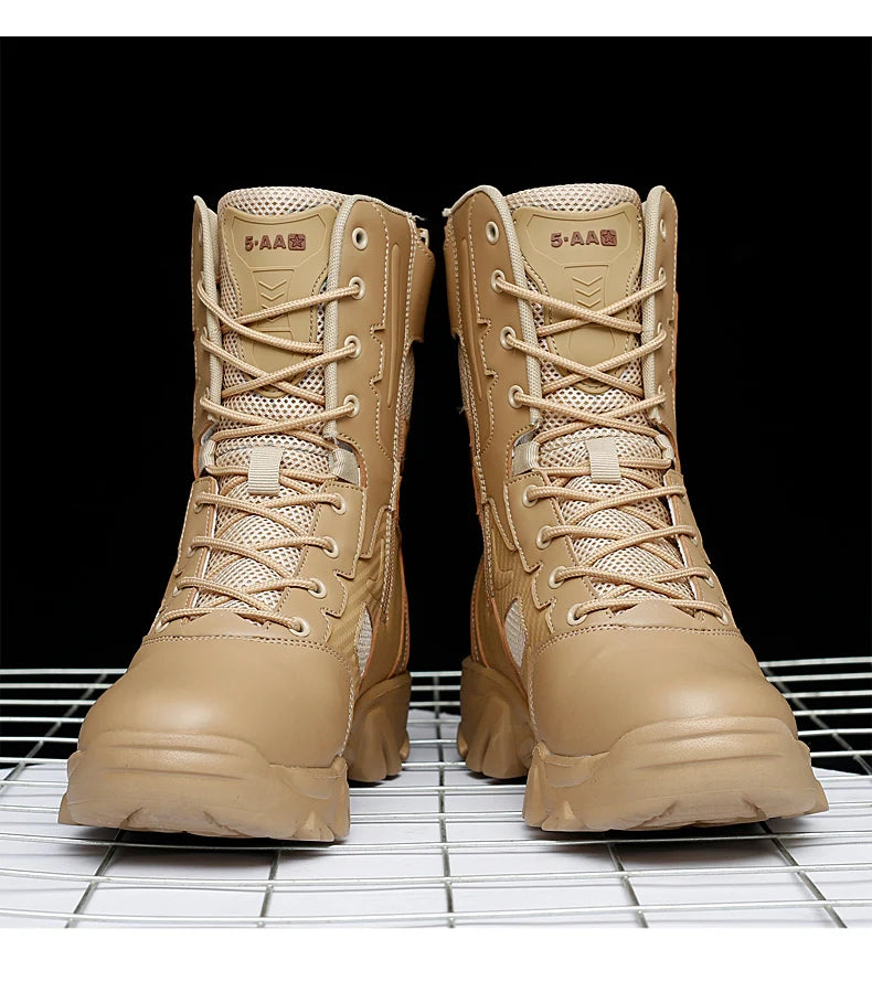 New Men Tactical Boots Winter Combat Ankle Anti-Slip Work Safety Shoes Special Force Army Boots Male Waterproof Motorcycle Shoe