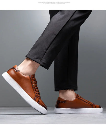 British Style Polishing Casual Soft Sole Small White Shoes for Men Extra Large Men's Shoes 2024 Spring New Trendy Board Shoes