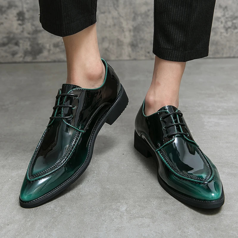 Mens Dress Luxury Business Wedding Party Designer Evening Green Formal Stylist Leather Casual Oxford Shoes for Men Office Flats