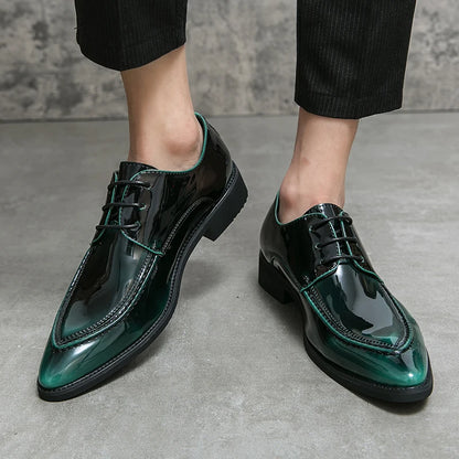 Mens Dress Luxury Business Wedding Party Designer Evening Green Formal Stylist Leather Casual Oxford Shoes for Men Office Flats