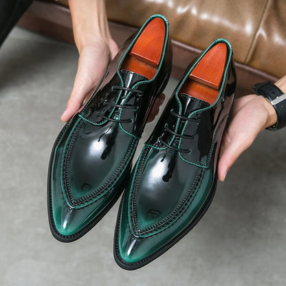 Mens Dress Luxury Business Wedding Party Designer Evening Green Formal Stylist Leather Casual Oxford Shoes for Men Office Flats