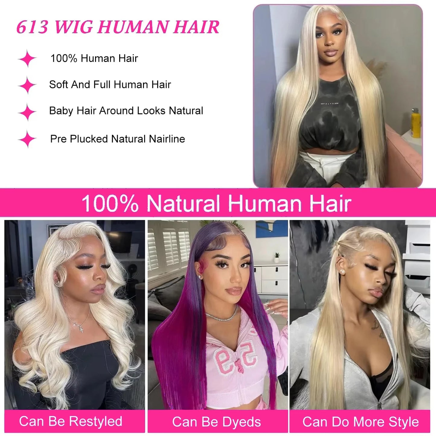 613 Blonde Human Hair Wigs Bone Straight 13x4 13x6 Hd Lace Frontal Wig Colored Human Hair Wigs For Women Cheap Wigs On Clearance