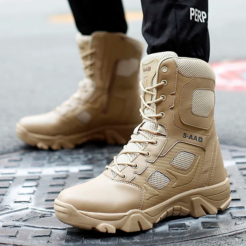 New Men Tactical Boots Winter Combat Ankle Anti-Slip Work Safety Shoes Special Force Army Boots Male Waterproof Motorcycle Shoe