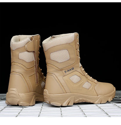 New Men Tactical Boots Winter Combat Ankle Anti-Slip Work Safety Shoes Special Force Army Boots Male Waterproof Motorcycle Shoe