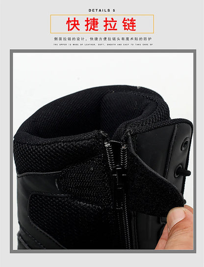 New Men Tactical Boots Winter Combat Ankle Anti-Slip Work Safety Shoes Special Force Army Boots Male Waterproof Motorcycle Shoe