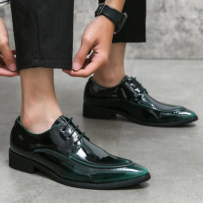 Mens Dress Luxury Business Wedding Party Designer Evening Green Formal Stylist Leather Casual Oxford Shoes for Men Office Flats