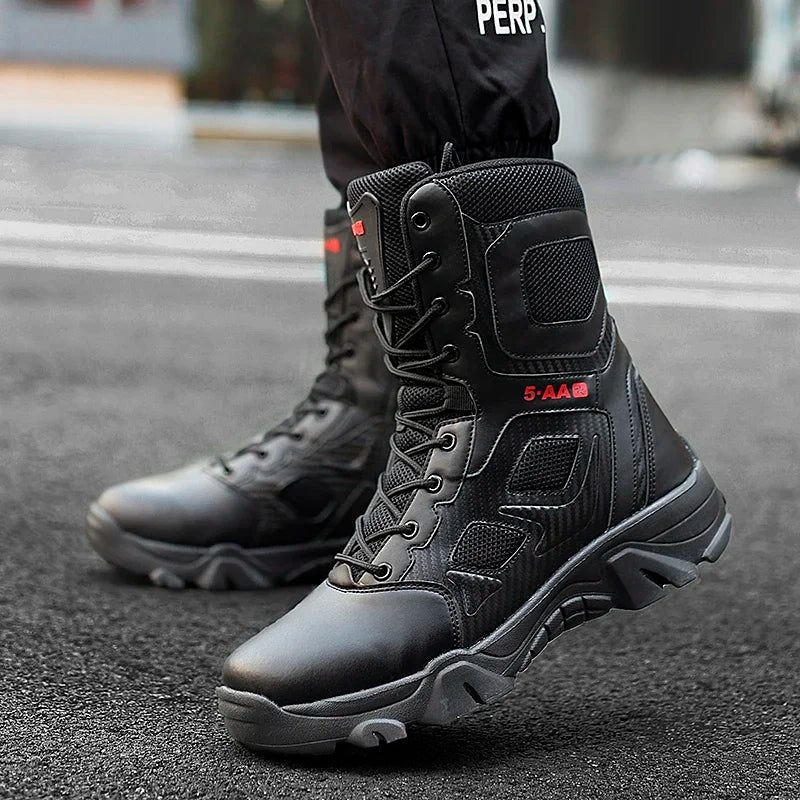 New Men Tactical Boots Winter Combat Ankle Anti-Slip Work Safety Shoes Special Force Army Boots Male Waterproof Motorcycle Shoe