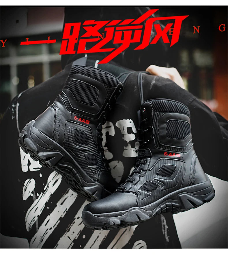 New Men Tactical Boots Winter Combat Ankle Anti-Slip Work Safety Shoes Special Force Army Boots Male Waterproof Motorcycle Shoe