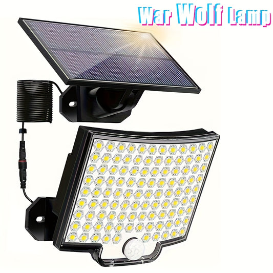 [Solar Wall Sconce] solar wall sconce, 106 LED solar outdoor light with motion sensor, adjustable angle, yard garden solar wall sconce with 110inch cable