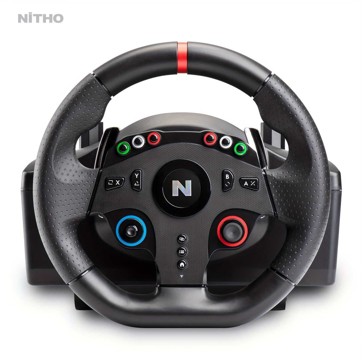 NiTHO Drive Pro ONE 10" Racing Wheel with Separate Shifter & Floor Pedals - 270° Zero Dead Zone, Ergonomic Design for PS4, Xbox, PC, Switch - Black Wheel with Red Ring, Immersive Driving Experience | Sleek Gaming Gear | Qual