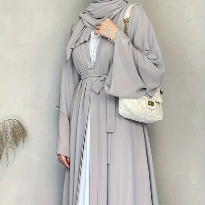 Abaya Muslim Women's Casual Solid Color Elegant Batwing Sleeve Long Loose Robe Maxi Dress Middle Eastern Saudi Dubai Turkish Traditional Arabic Kaftan