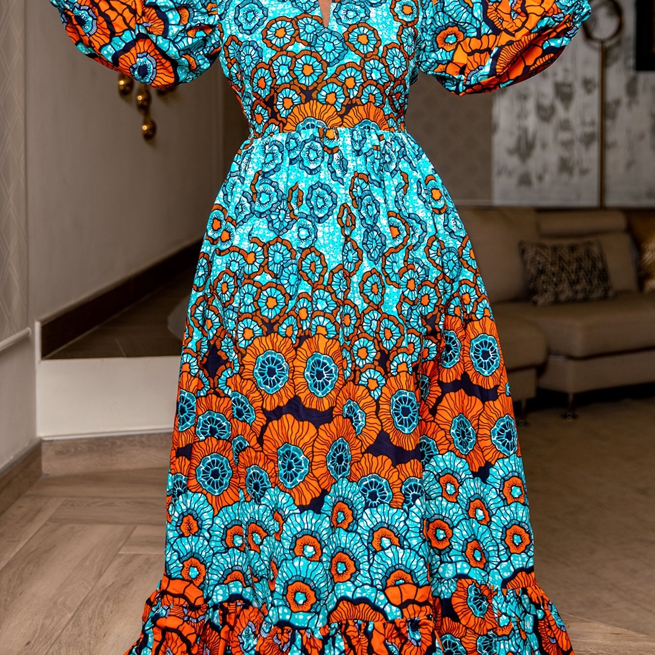 Plus-Size Dress with a Floral Print for Women