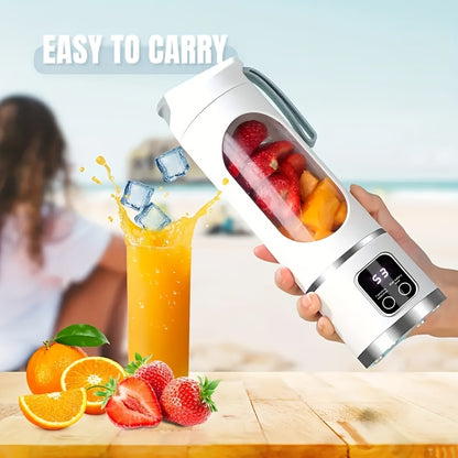 [USB-Powered Portable Blender] USB-Powered Portable Blender & Juicer with Digital Display, Stainless Steel Blade & Large Capacity (10.14-16.91oz) - Cordless Electric Mixer for Smoothies, Ice, Fresh Fruit Drinks - Compact Desi